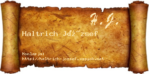 Haltrich József névjegykártya
