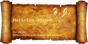 Haltrich József névjegykártya